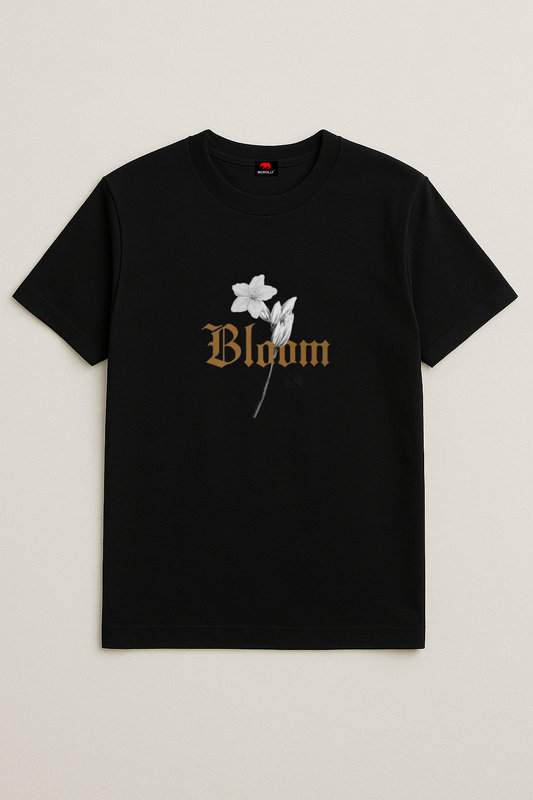 Bloom black regular fit T-shirt
