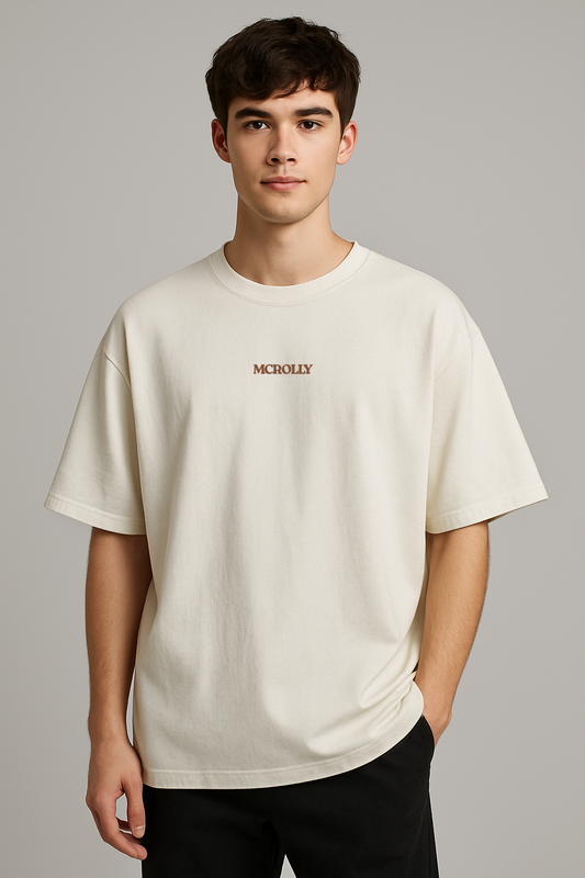 Off white : Round Neck Drop Sleeved Tee For Men and Women