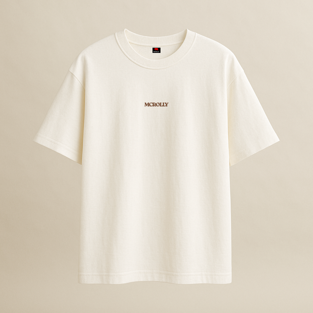 Off white : Round Neck Drop Sleeved Tee For Men and Women