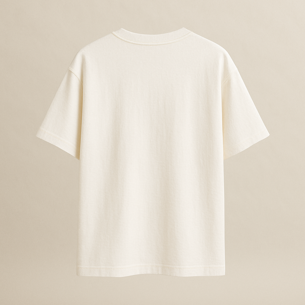 Off white : Round Neck Drop Sleeved Tee For Men and Women