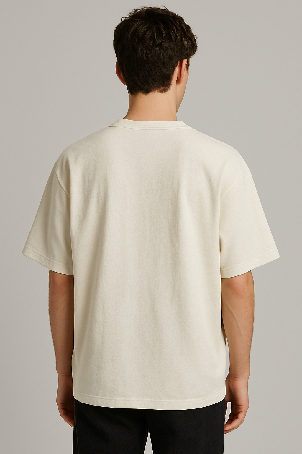 Off white : Round Neck Drop Sleeved Tee For Men and Women