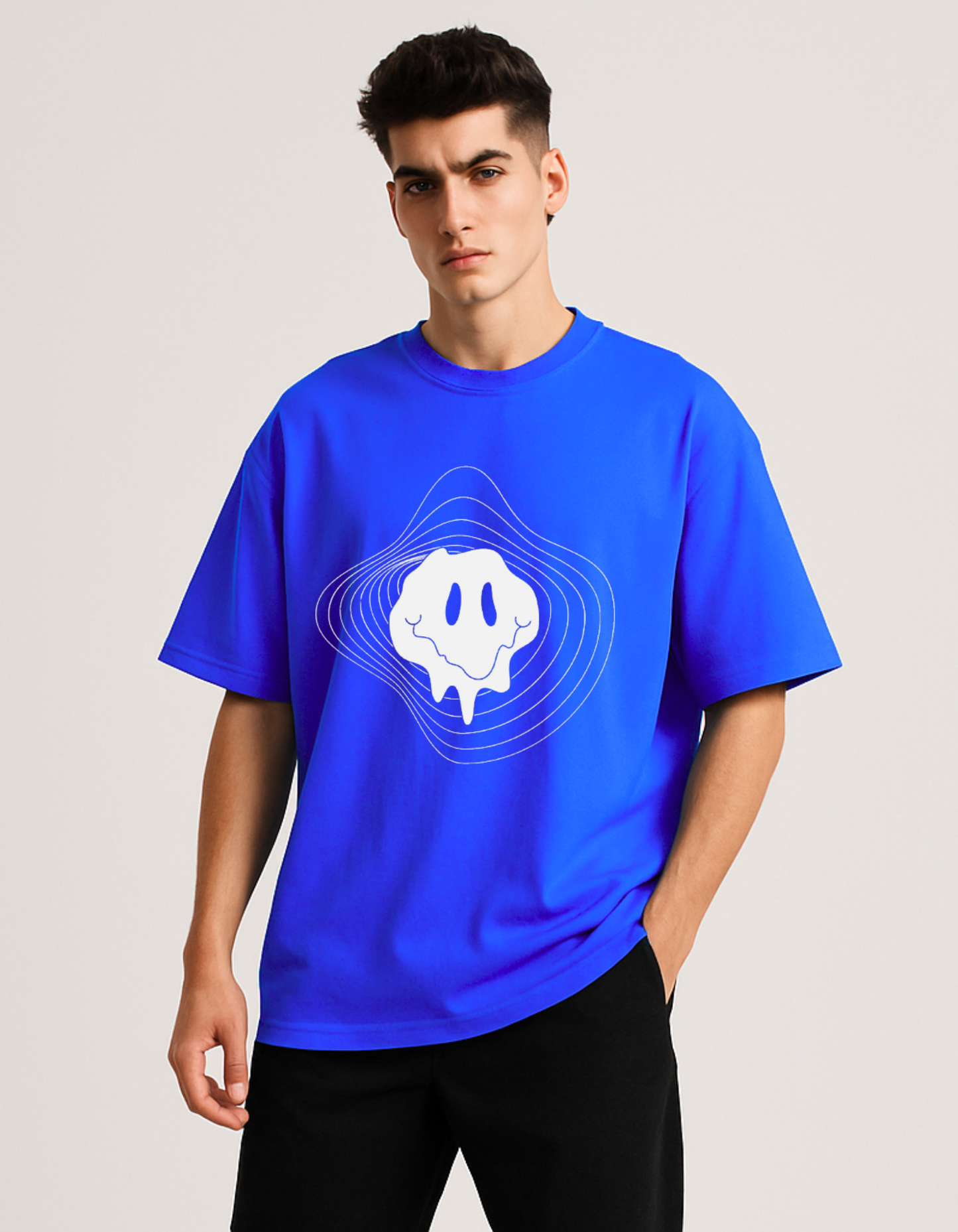 Bright blue oversize T-shirt