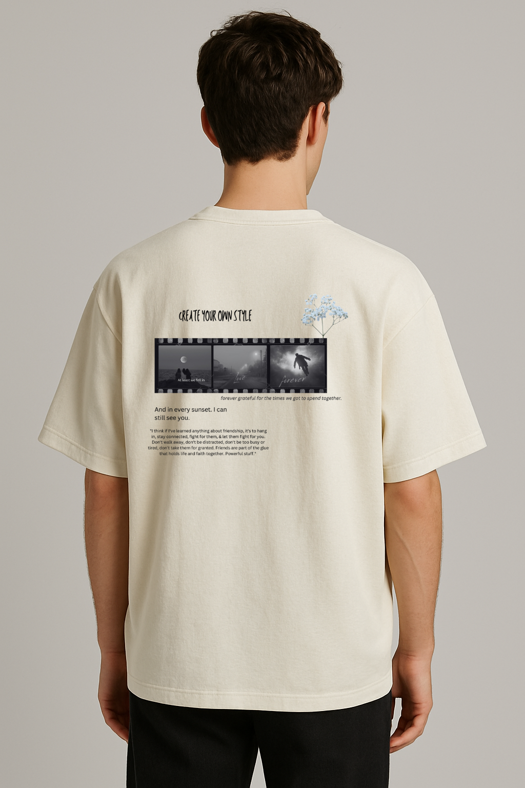 Off white : Round Neck Drop Sleeved Tee For Men and Women