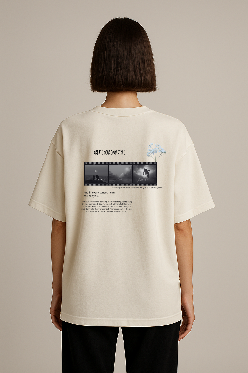Off white : Round Neck Drop Sleeved Tee For Men and Women