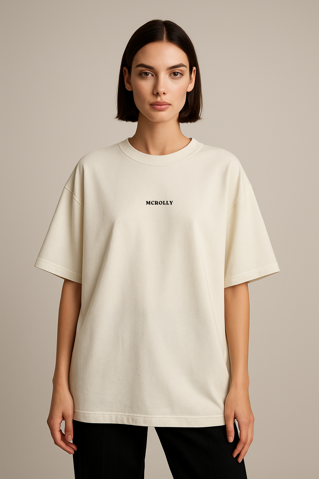 Off white : Round Neck Drop Sleeved Tee For Men and Women