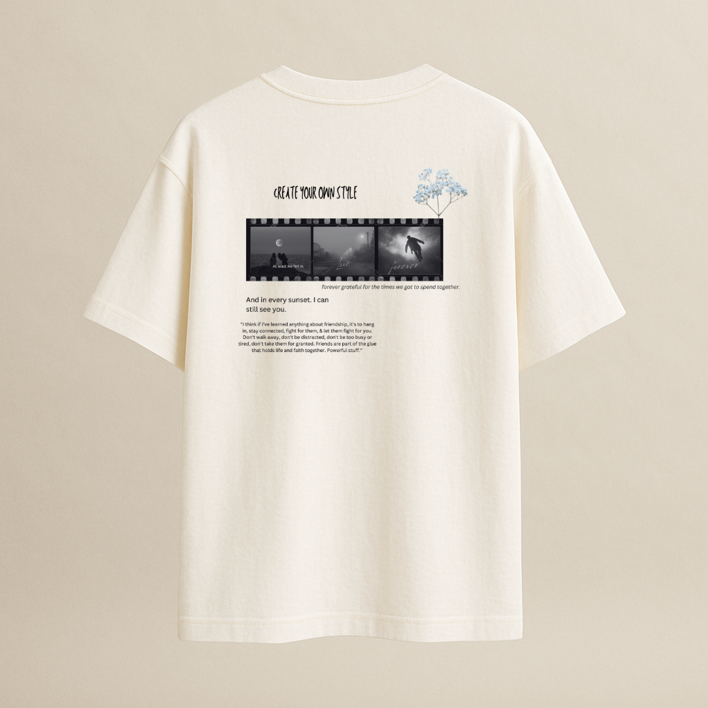 Off white : Round Neck Drop Sleeved Tee For Men and Women