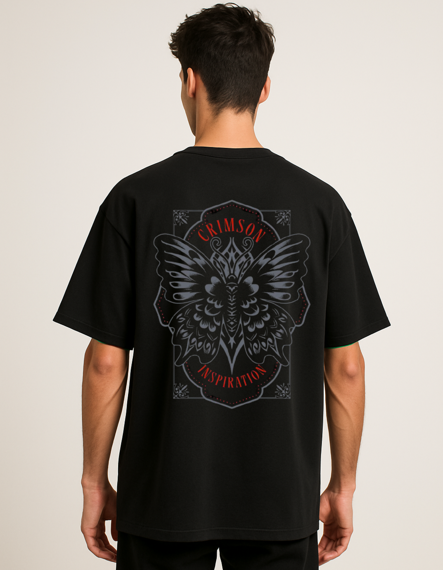 Inspiration black colour oversize T-shirt