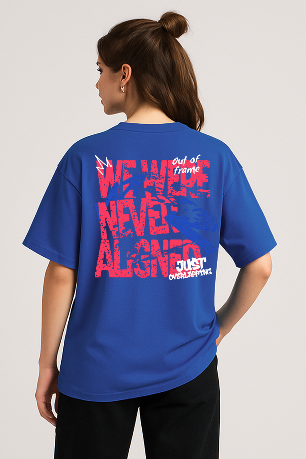 Royal Blue : Oversized Round Neck Drop Sleeved Tee For Men and Women