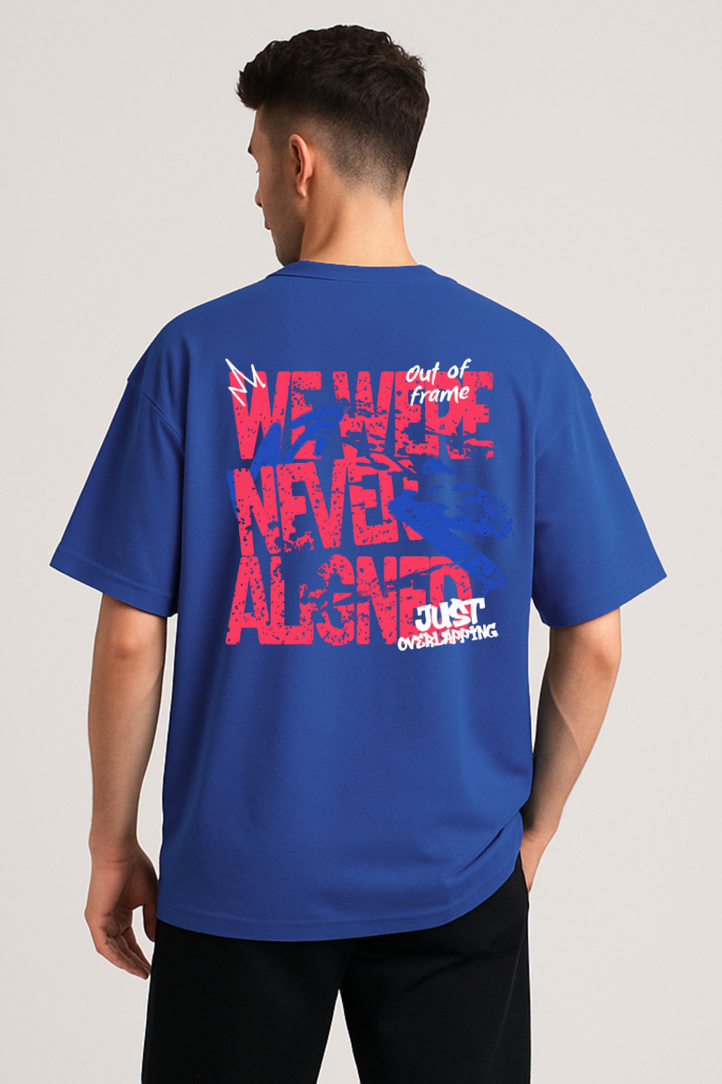 Royal Blue : Oversized Round Neck Drop Sleeved Tee For Men and Women