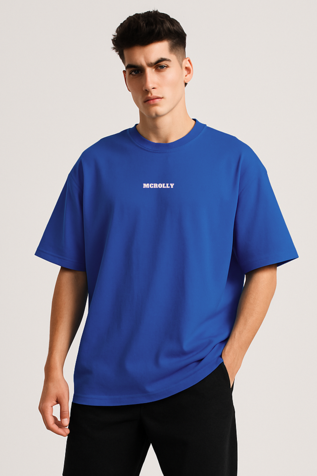 Royal Blue : Oversized Round Neck Drop Sleeved Tee For Men and Women