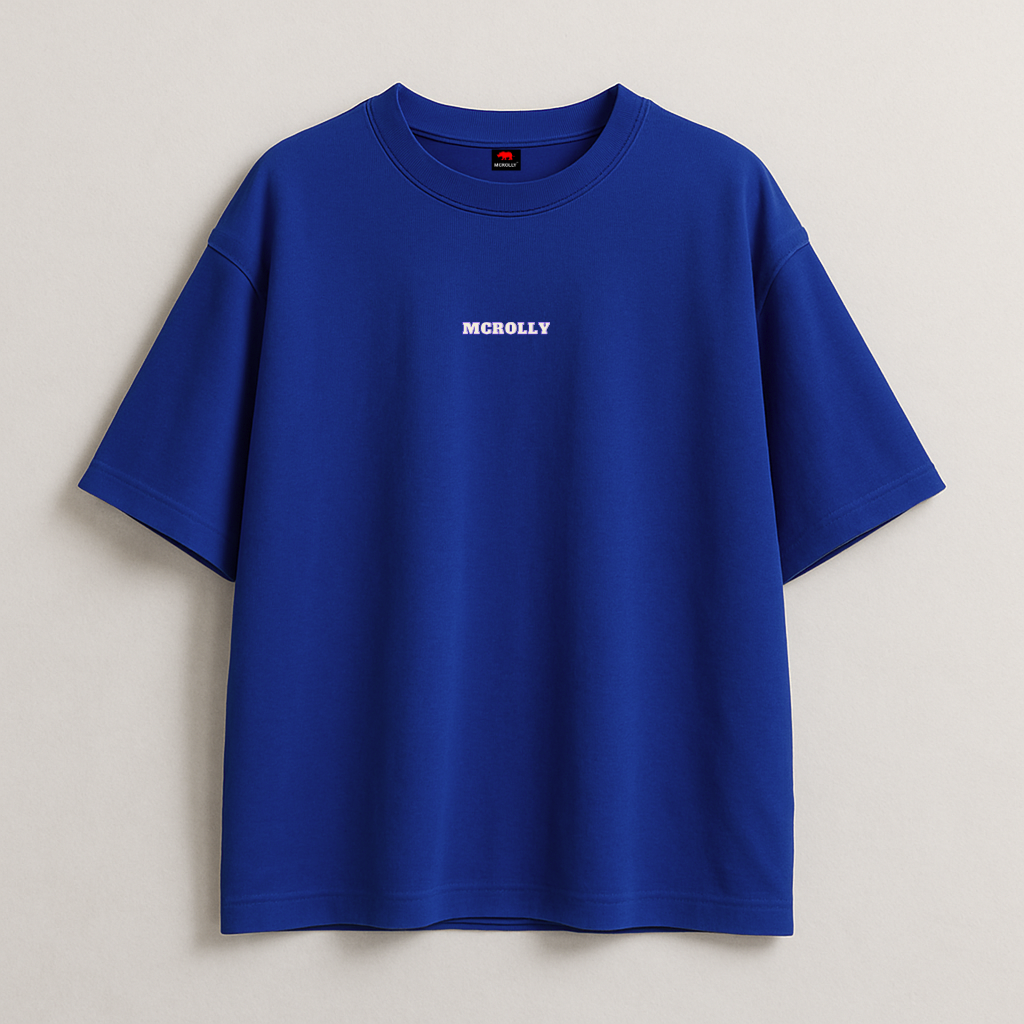 Royal Blue : Oversized Round Neck Drop Sleeved Tee For Men and Women