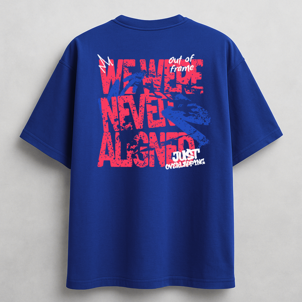 Royal Blue : Oversized Round Neck Drop Sleeved Tee For Men and Women