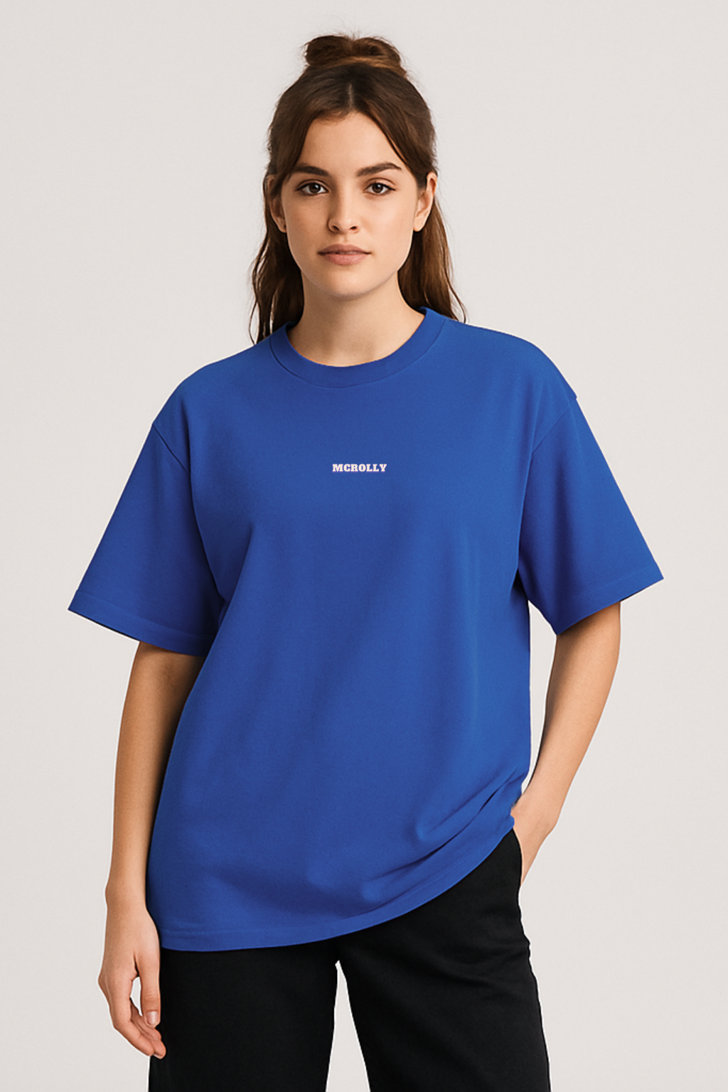 Royal Blue : Oversized Round Neck Drop Sleeved Tee For Men and Women