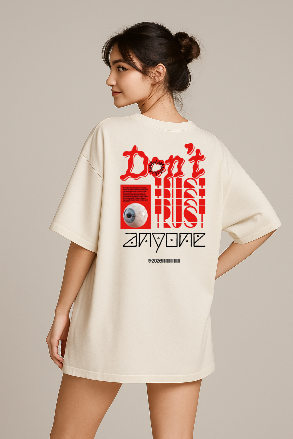 Off white : Round Neck Drop Sleeved Tee For Men and Women