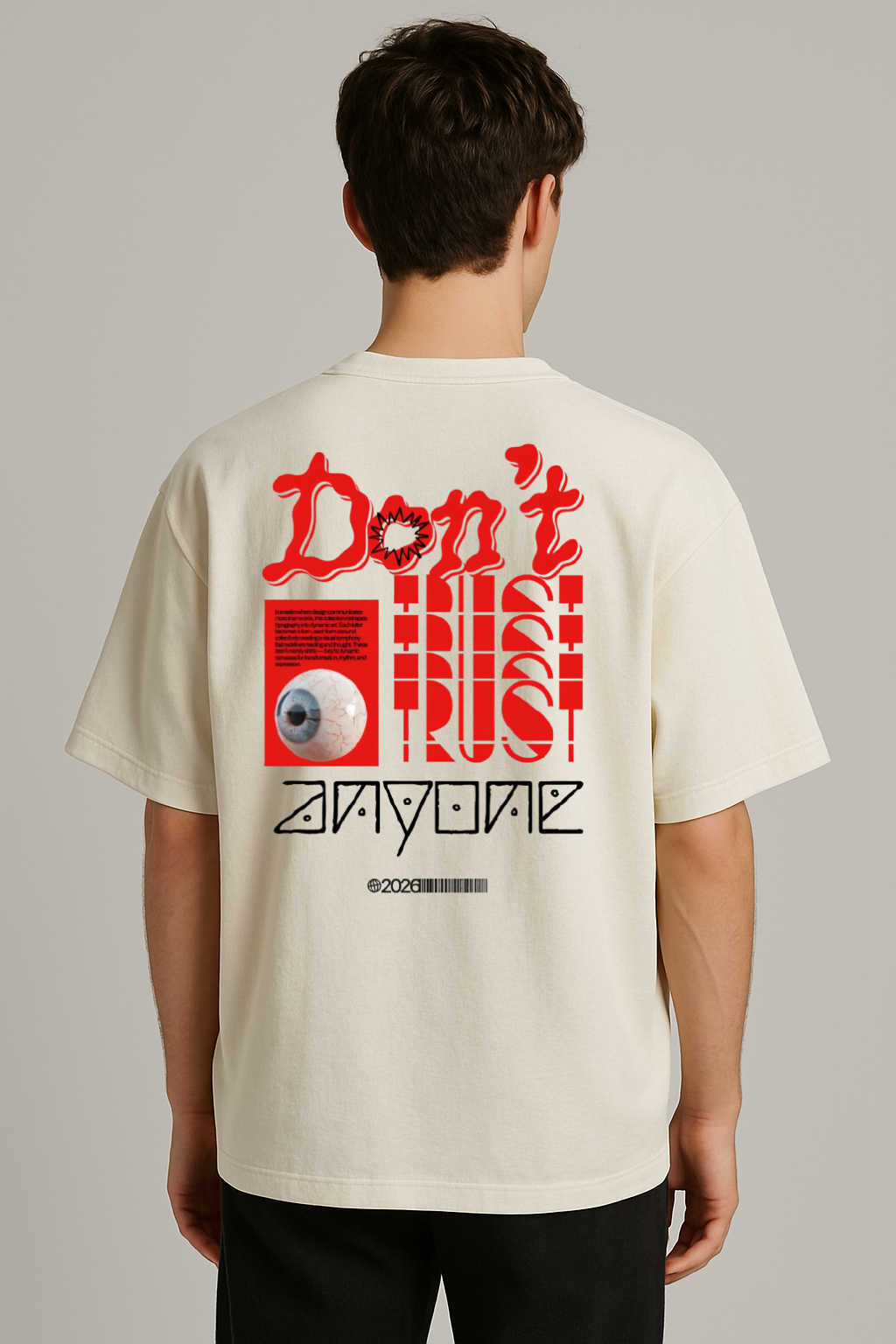 Off white : Round Neck Drop Sleeved Tee For Men and Women