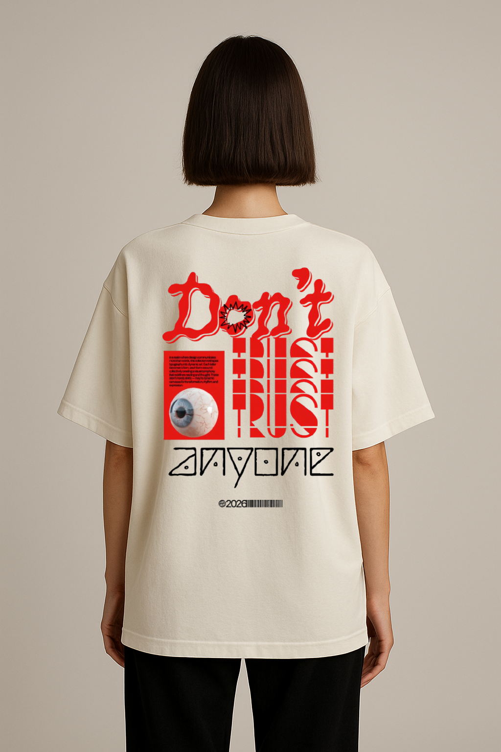 Off white : Round Neck Drop Sleeved Tee For Men and Women