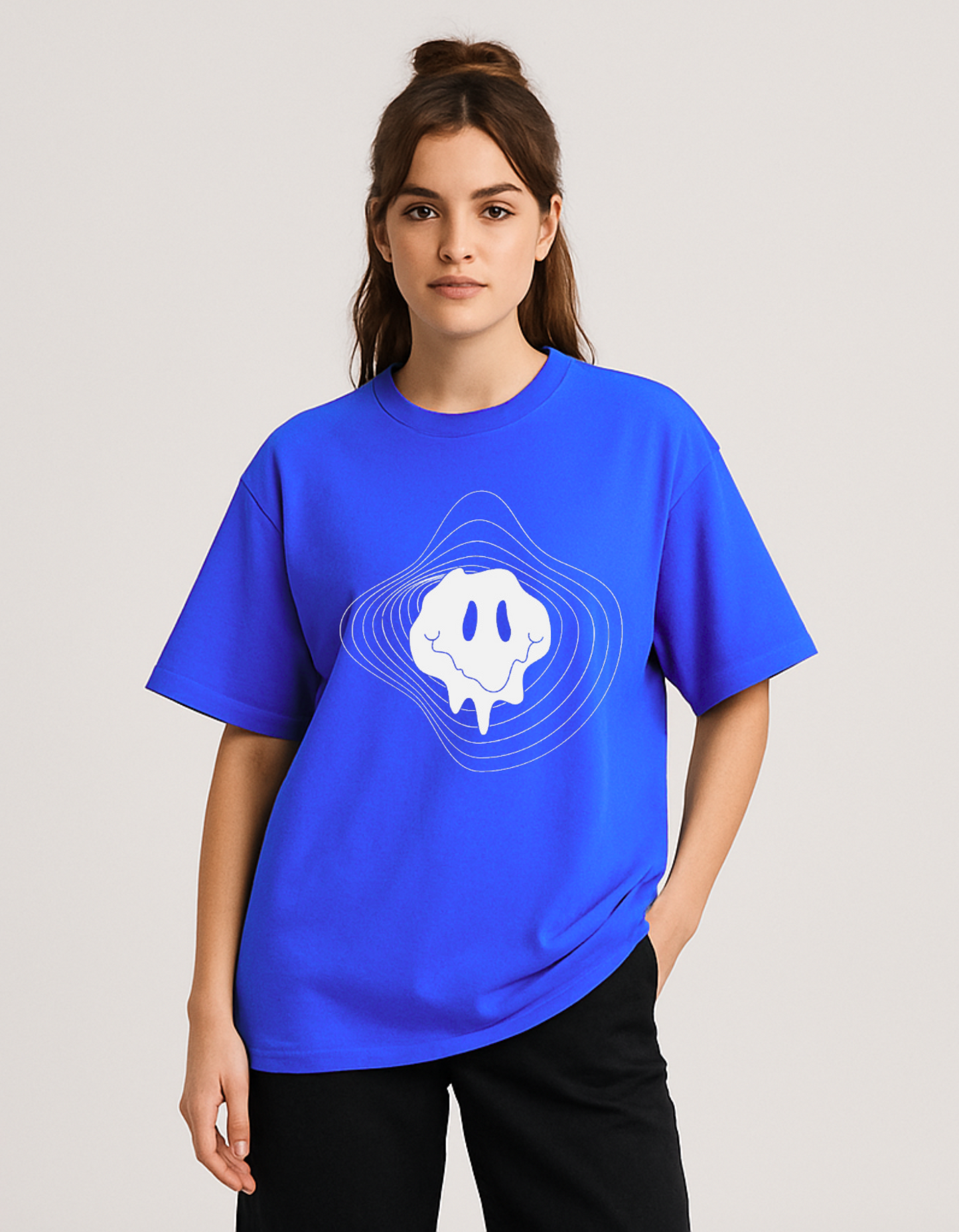 Bright blue oversize T-shirt
