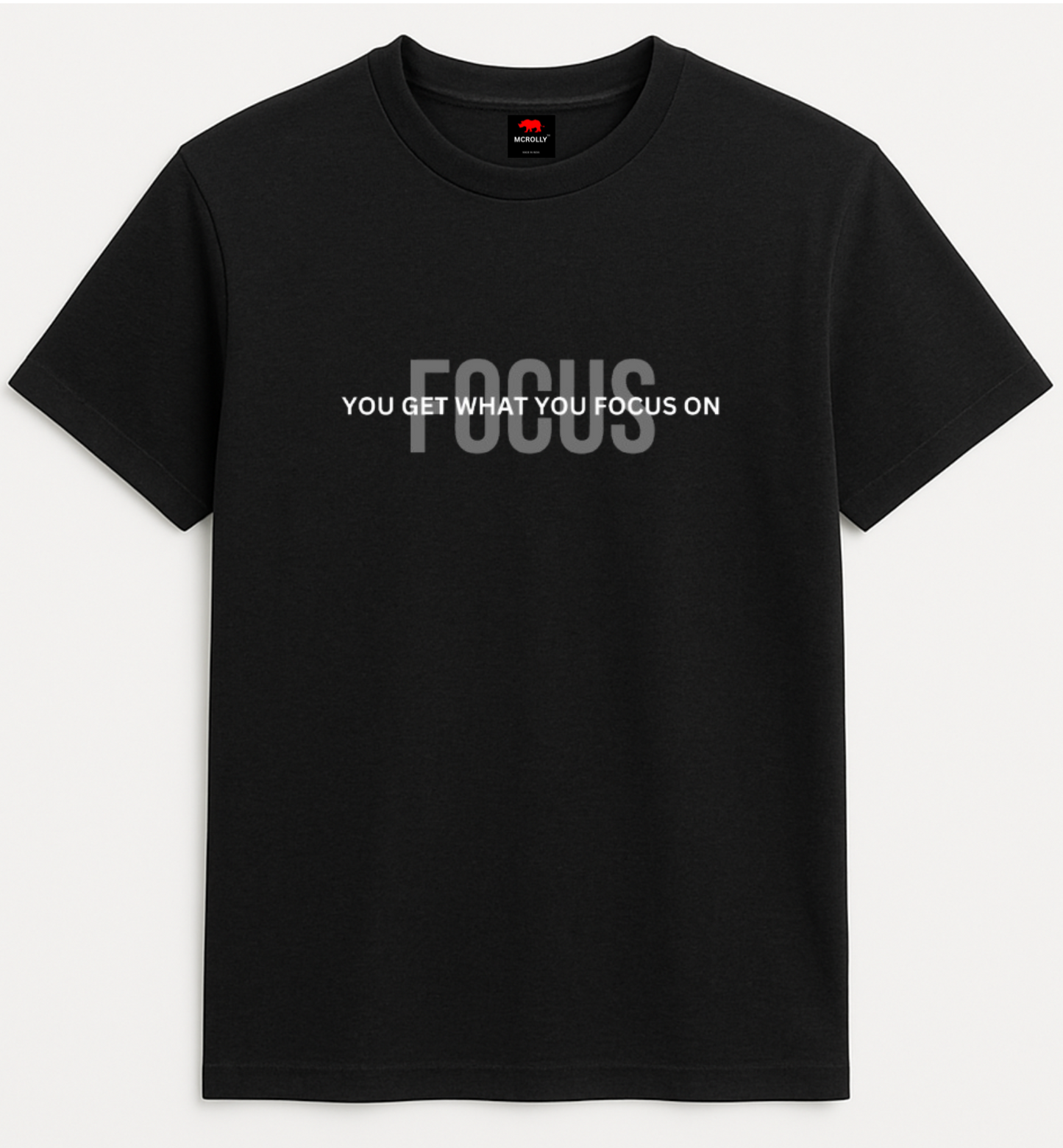 Regular fit focus black T-shirt