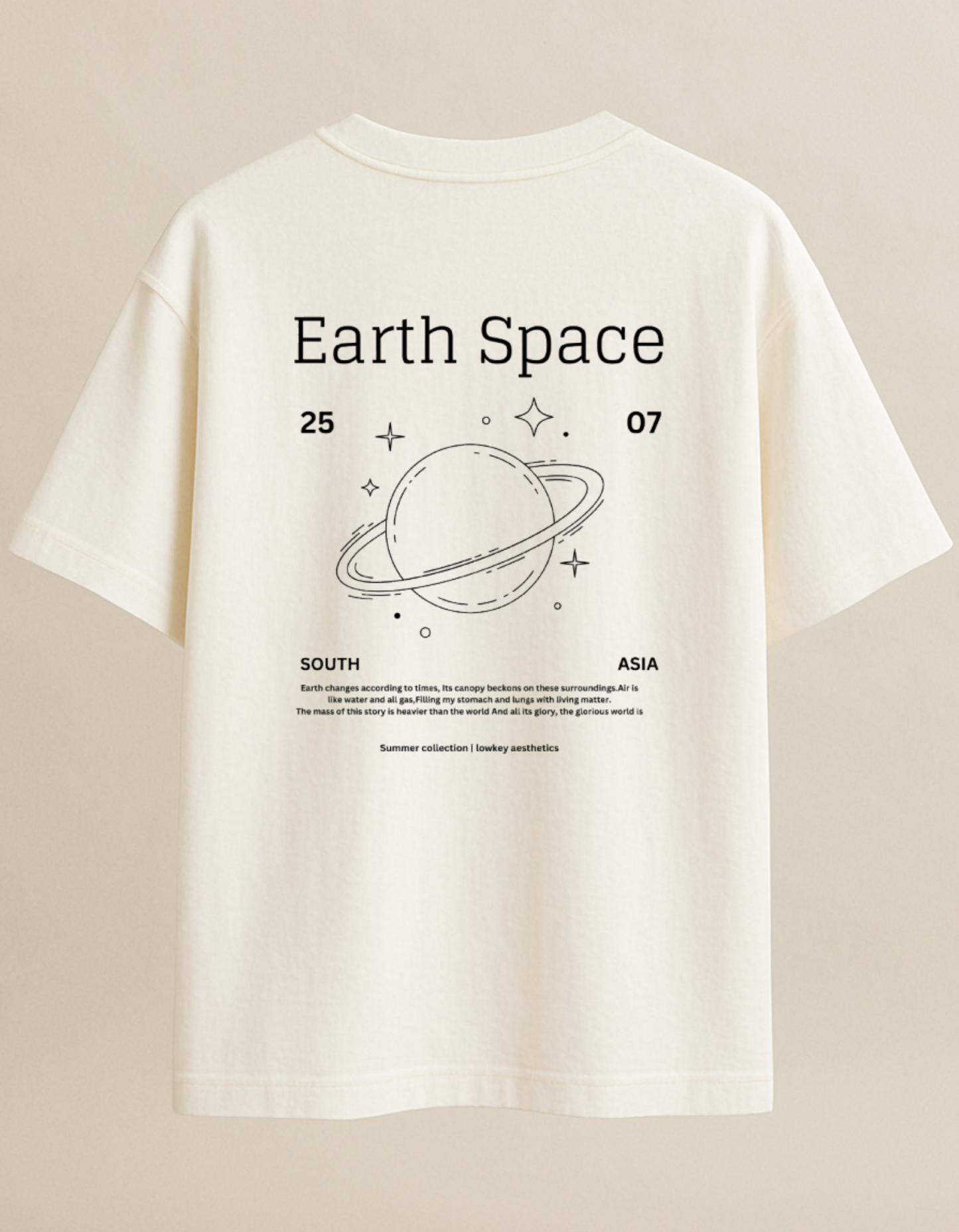 Premium off white oversize earth space T-shirt