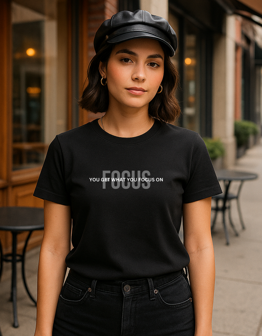 Regular fit focus black T-shirt