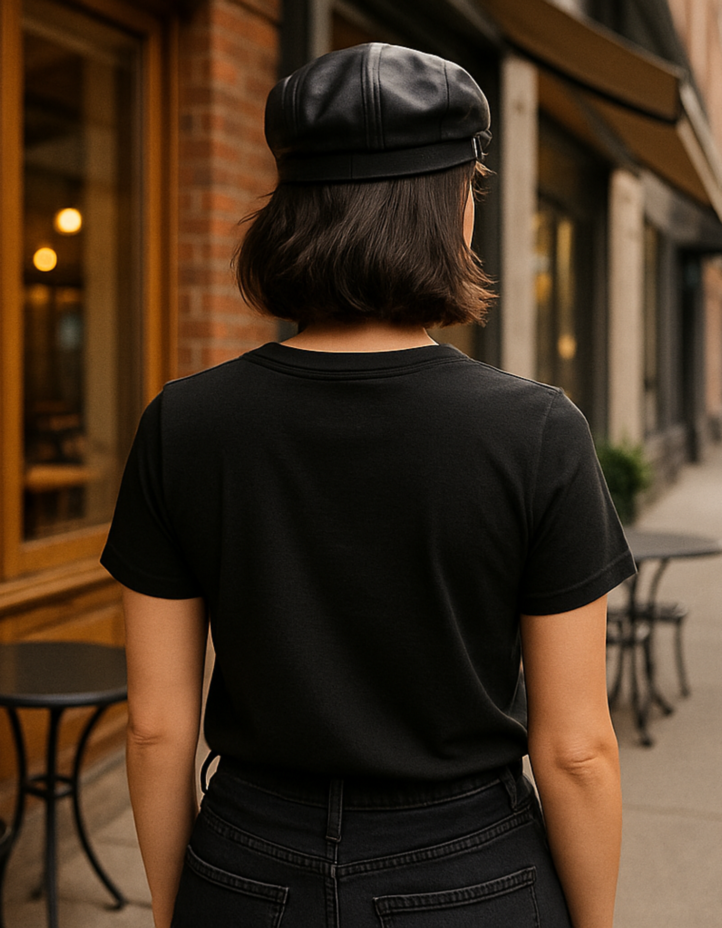 Regular fit focus black T-shirt