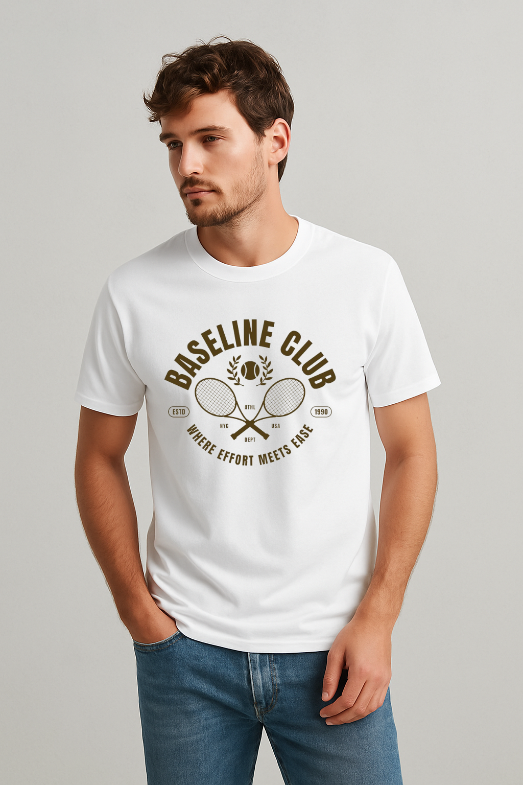 Baseline club regular fit white T-shirt