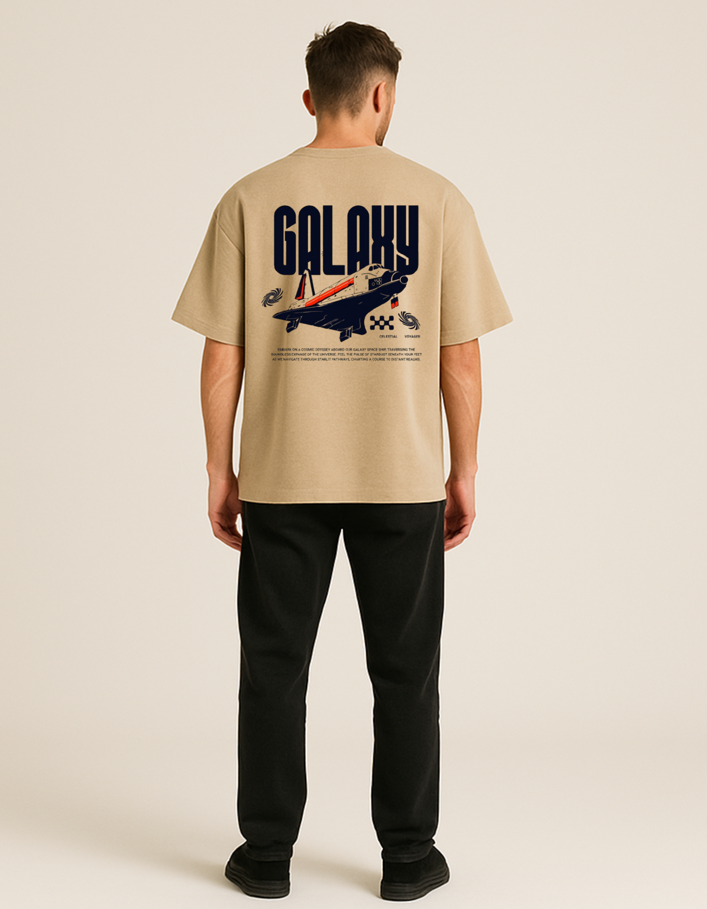 Galaxy beige colour oversize T-shirt