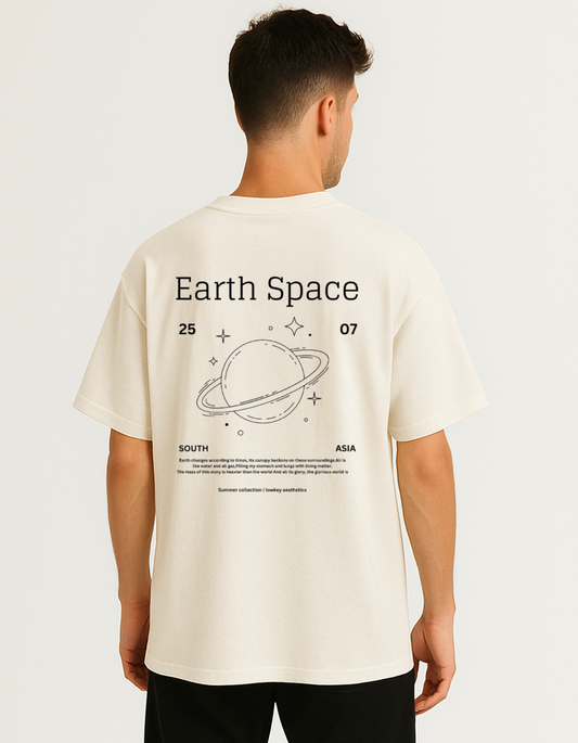 Premium off white oversize earth space T-shirt