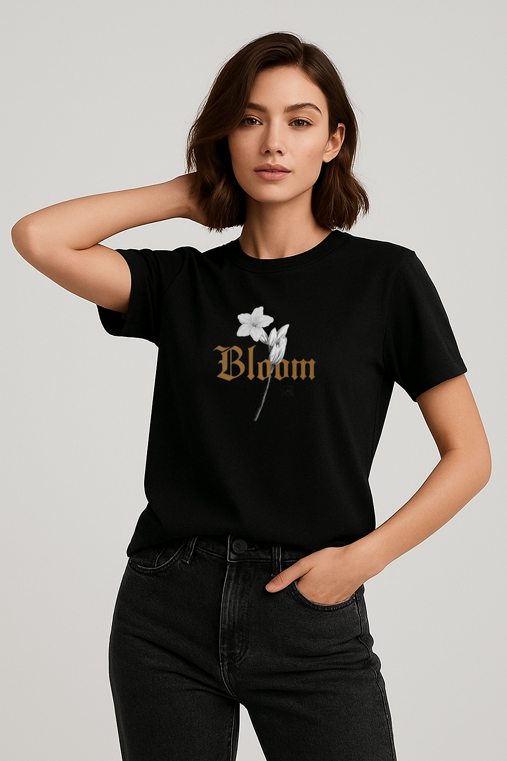 Bloom black regular fit T-shirt