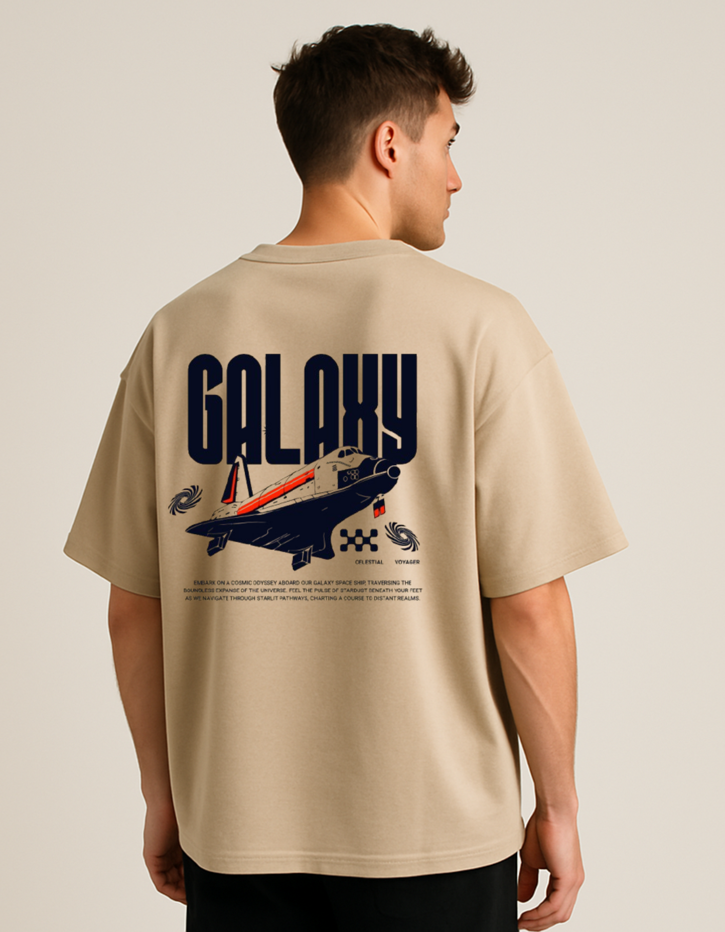 Galaxy beige colour oversize T-shirt